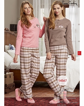 Pierre Cardin 14567 Yuvarlak Yaka Patlı Pijama Takım resmi
