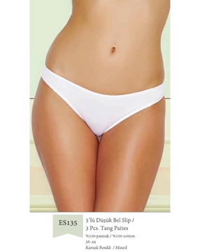 Resim Eros ES135 Bayan 3lü Düşük Bel Slip