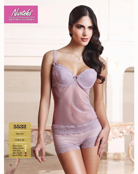 Picture of Nurteks 5532 Dantelli Şort Takım