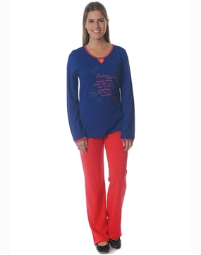 Dagi DGK2742 O Yaka Uzun Kollu Bayan Pijama Takım resmi