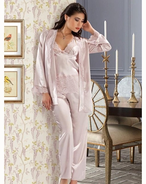 Nilay 940 Saten Üçlü Pijama Takım resmi