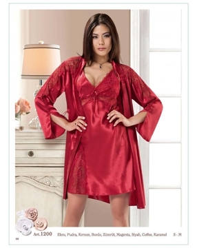 Nilay 1200 Saten Gecelik Sabahlık Takım resmi