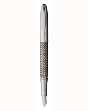 Porsche Design P3110 Tecflex Altın-Çelik Dolmakalem 989228 989210 989236 resmi