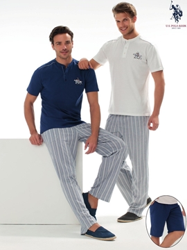 US Polo 17067 Erkek Üçlü Pijama Takım resmi