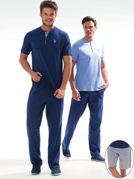 US Polo 17074 Erkek Üçlü Pijama Takım resmi