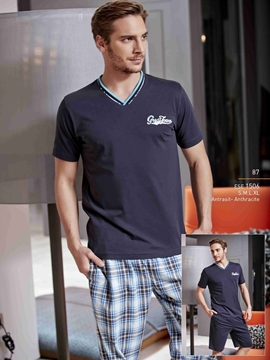 Eros ESE 1506 Erkek Üçlü Pijama Takım resmi
