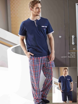 Eros ESE 1510 Erkek Üçlü Pijama Takım resmi