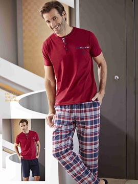 Eros ESE 1512 Erkek Üçlü Pijama Takım resmi