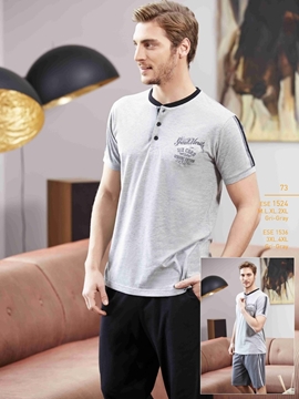Eros ESE 1524 Erkek Üçlü Pijama Takım resmi