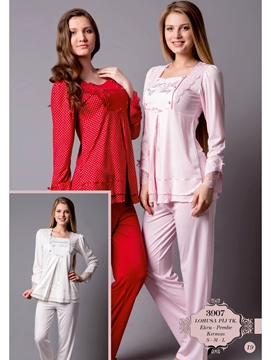 Bone Club 3907 Simli Penye Lohusa Pijama Takım resmi