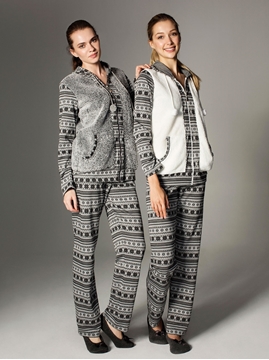 Pierre Cardin 3067 Kapşonlu Bayan Pijama Takım resmi