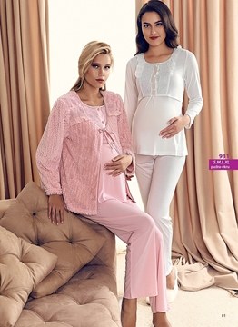 Artış 931 Lohusa 3'lü Sabahlık Pijama Takım resmi