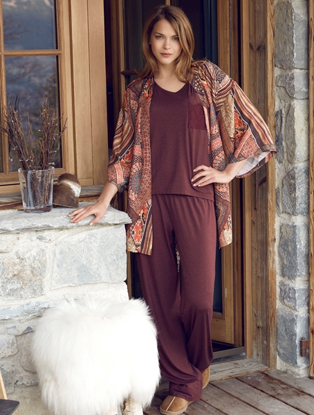 Picture of Penye Mood 7831 Büyük Beden 3'lü Pijama Takım