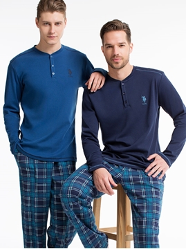 US Polo 17110 Patlı Erkek Pijama Takım resmi