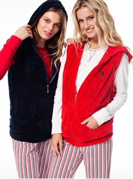 US Polo 15548 Polar 3'lü Bayan Pijama Takım resmi