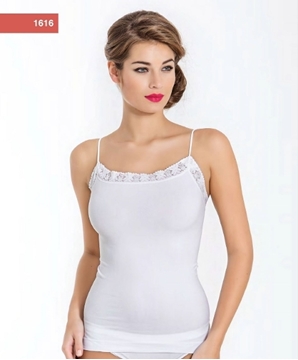 Miss Fit 1616 İnce Askılı Dantelli Atlet resmi