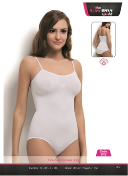 Miss Slim 215 İnce Askılı Korsajlı Body resmi