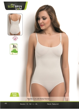 Miss Slim 440 Bambu Çıtçıtlı Body Korse resmi