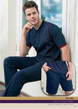 Yeni İnci EPJ 498 Erkek 3'lü Pijama Takım