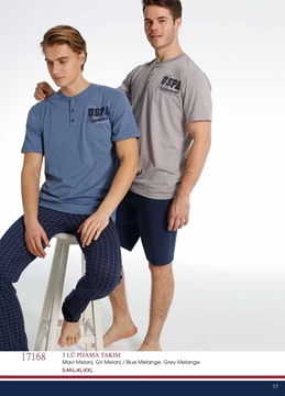 Us Polo 17168 Erkek 3'lü Pijama Takım resmi