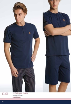Us Polo 17209 Erkek 3'lü Pijama Takım