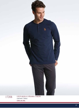Us Polo 17208 Erkek Uzun Kollu Pijama Takım