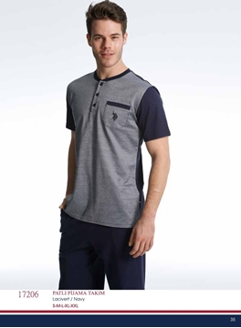 Us Polo 17206 Erkek Patlı Pijama Takım