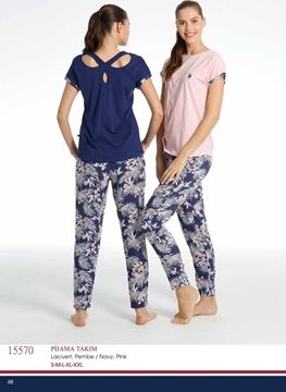 Us Polo 15570 Bayan Pijama Takım