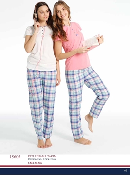 Us Polo 15603 Bayan Patlı Pijama Takım