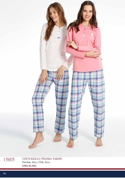 Us Polo 15605 Bayan Uzun Kollu Pijama Takım