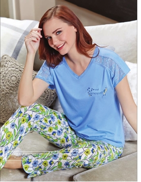 Eros ESK 9012 Bayan 3'lü Pijama Şort Takım
