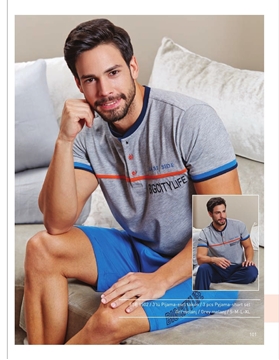Eros ESE 9502 Erkek 3'lü Pijama Şort Takım