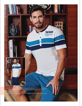 Eros ESE 9504 Erkek 3'lü Pijama Şort Takım