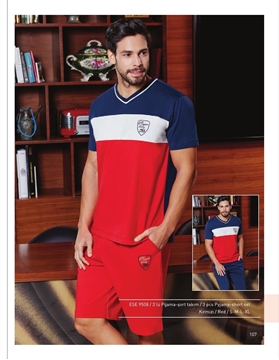 Eros ESE 9508 Erkek 3'lü Pijama Şort Takım