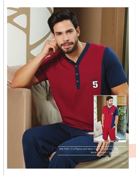 Eros ESE 9520 Erkek 3'lü Pijama Şort Takım