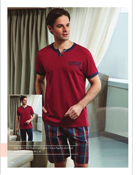 Eros ESE 9536 Erkek 3'lü Pijama Şort Takım