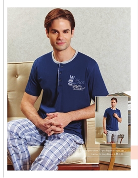 Eros ESE 9542 Erkek 3'lü Pijama Şort Takım