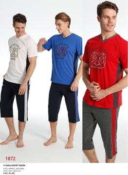 Mod Collection 1872 Erkek V Yaka Kapri Takım