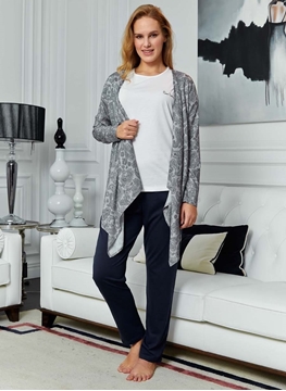 Pierre Cardin 9071 Bayan 3'lü Pijama Takım