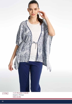 Us Polo 15582 Bayan 3'lü Pijama Takım
