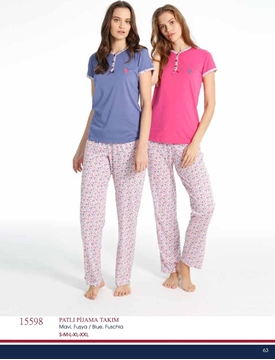 Us Polo 15598 Bayan Patlı Pijama Takım