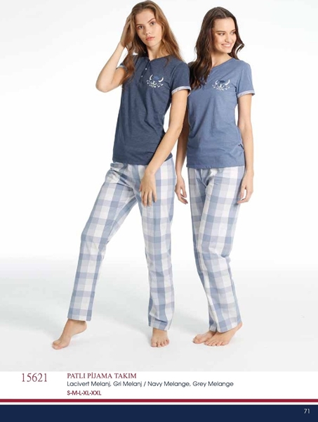 Us Polo 15621 Bayan Patlı Pijama Takım