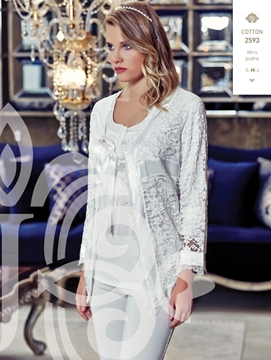 Jeremi 2593 Penye Üçlü Pijama Takım