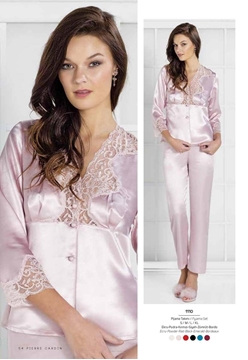 Pierre Cardin 1110 Dantelli Saten Pijama Takım
