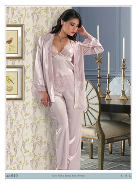 Nilay 940 Saten Üçlü Pijama Takım