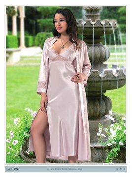 Nilay 1320 Saten Gecelik Sabahlık Takım