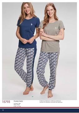 US Polo 15793 Bayan Pijama Takım