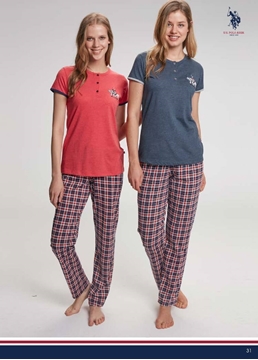 US Polo 15805 Bayan Patlı Pijama Takım