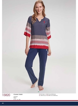 US Polo 15820 Bayan Pijama Takım