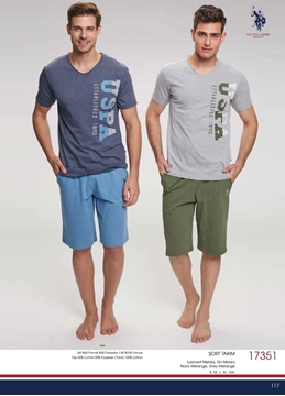 US Polo 17351 Erkek Şort Takım